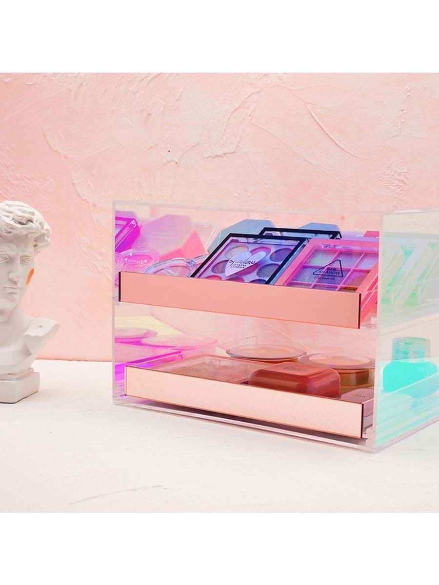 亚克力抽屉式化妆收纳盒大号炫彩眼影盘收纳盒彩妆气垫粉饼置物架,淘宝优惠券,粉丝福利购,淘宝优惠卷