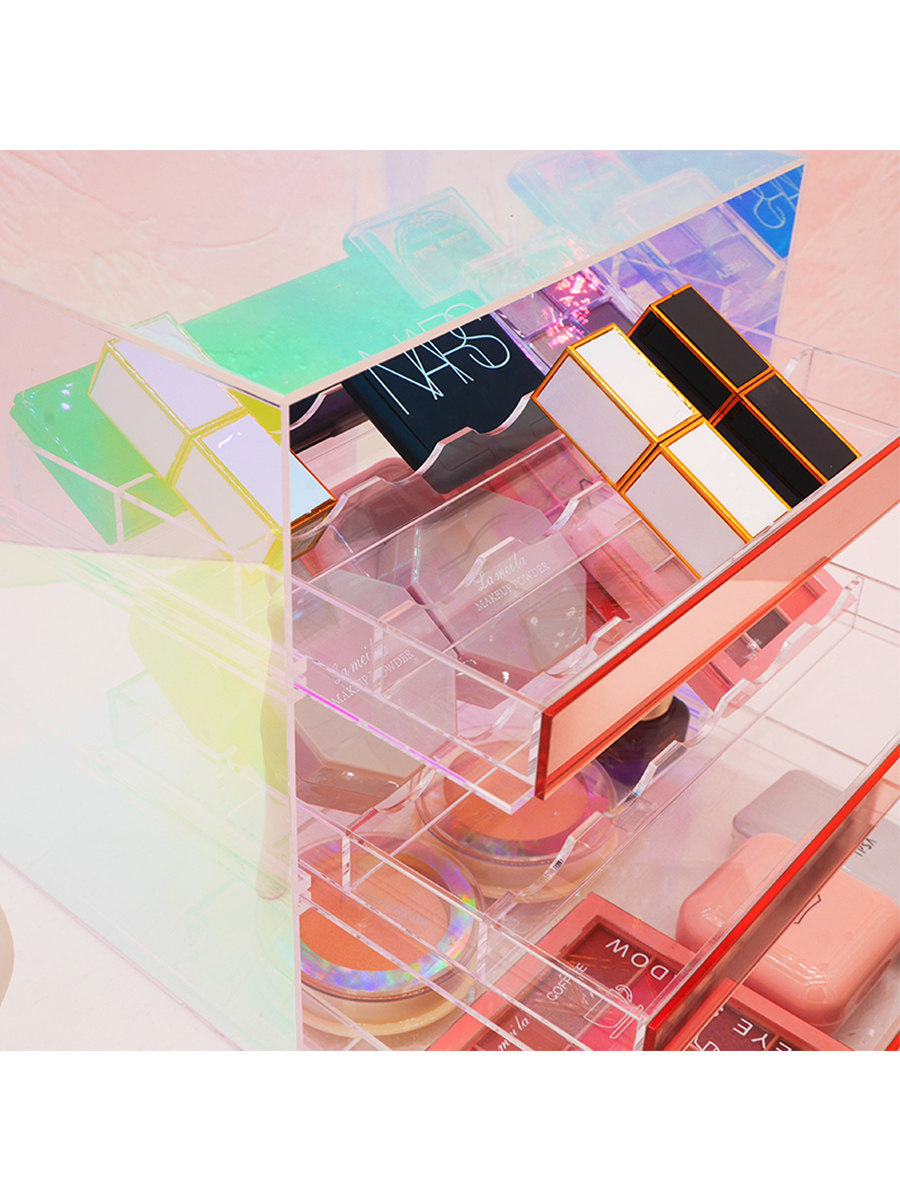 亚克力抽屉式化妆收纳盒大号炫彩眼影盘收纳盒彩妆气垫粉饼置物架,淘宝优惠券,粉丝福利购,淘宝优惠卷