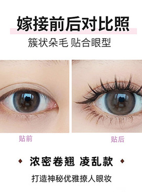 小恶魔假睫毛浓密款透明梗