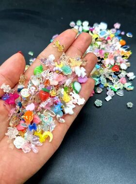 50pcs Bulk Resin Nail Charms Kawaii Accessories Cute Bear Bo