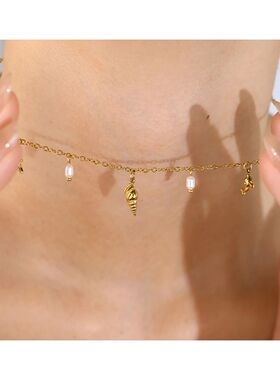 Stainless Steel Ocean Charms Necklace for Women Trendy Chic