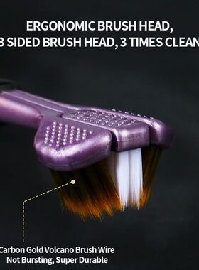 Triple Sided Toothbrush with Soft Bristles for Adults - Men