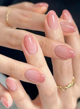 24pc wearable french gradient white orange nails set press o