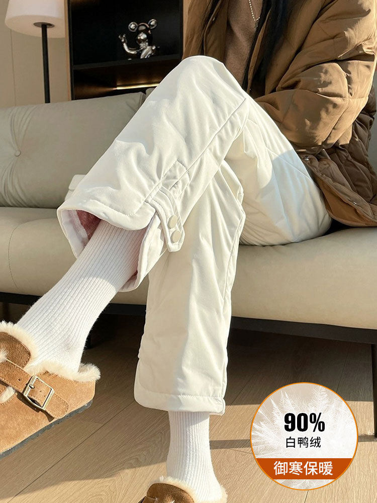 2026新款冬季加绒加厚保暖羽绒裤女宽松休闲百搭阔腿裤防风抗寒,淘宝优惠券,粉丝福利购,淘宝优惠卷