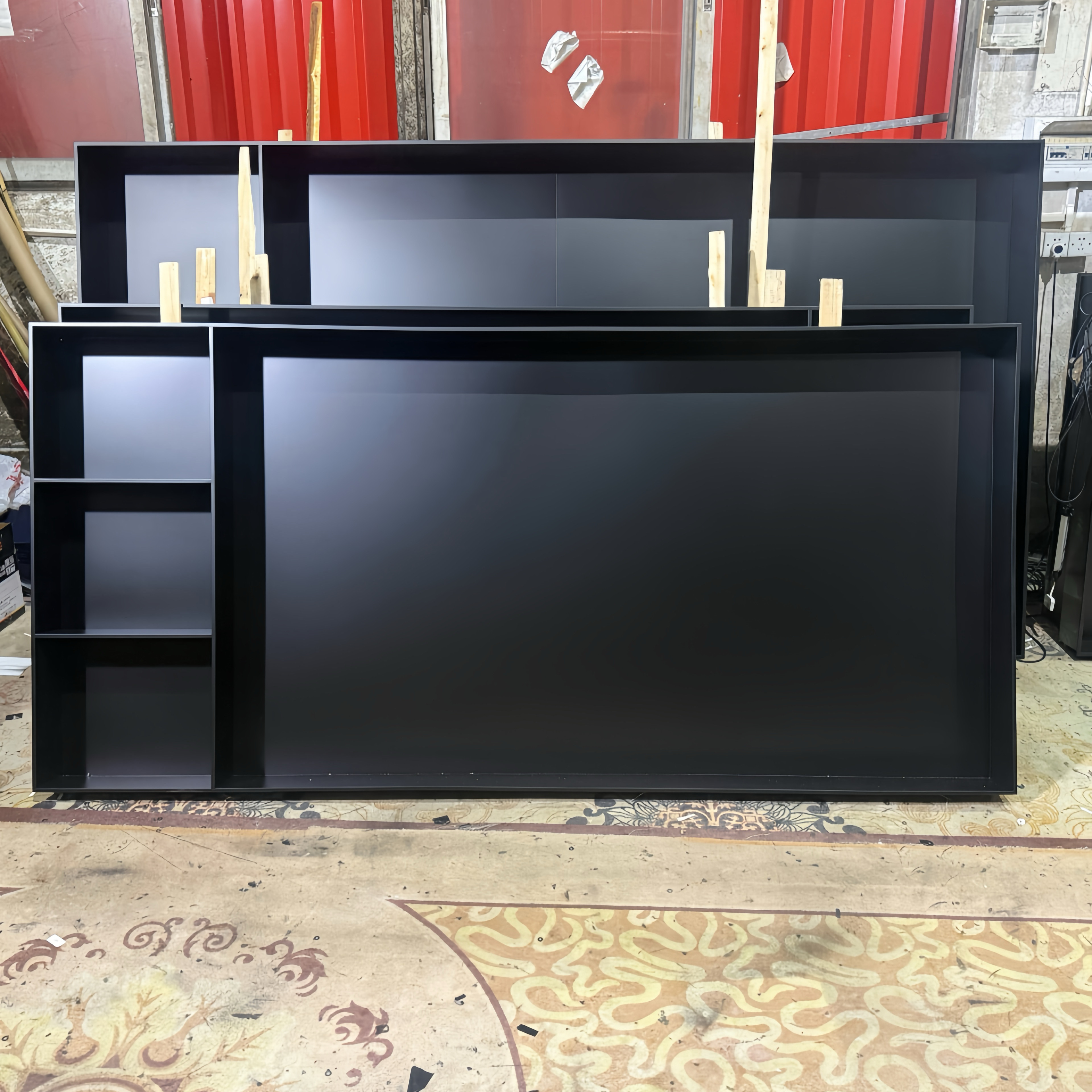 不锈钢75寸85 100电视机壁龛嵌入式边框架金属无背板壁龛柜置物架,淘宝优惠券,粉丝福利购,淘宝优惠卷