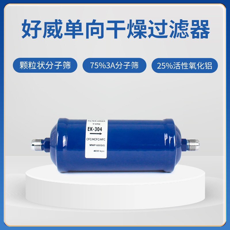 空调冷冻库热泵冷媒制冷剂干燥过滤器EK083/084/163/164/165/304S-图1