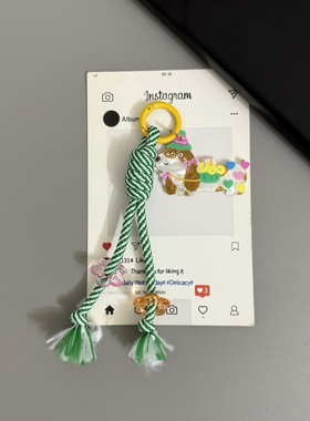 个性手绳卡通小猫小狗包包挂饰钥匙扣挂件手机壳耳机套挂链配饰