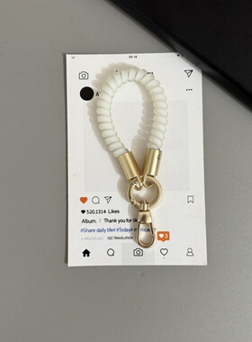 GIF简约小众电话线弹力弹簧手挂绳 钥匙扣挂链适用手机壳包包配饰