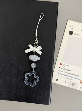 轻奢ins高级镭射蝴蝶结包包挂饰钥匙扣挂件手机壳耳机套挂链配饰