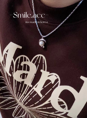 韩国东大门几何图案珍珠项链ins小众设计简约颈链复古百搭吊坠