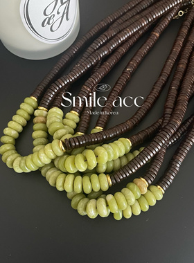 复古天然石项链小众设计款ins网红爆款时尚百搭椰壳锁骨链