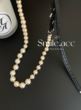 韩国新款皮质珍珠项链女ins小众设计感高级轻奢气质多种戴法锁骨