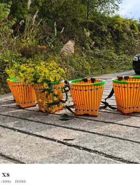 贵州背篓背篼塑料双肩带加厚手工编织藤编收纳农用买菜家用大背筐