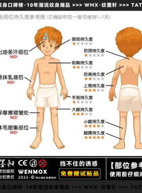 纹墨轩 ·WMX奇卡诺花体字永不放弃荷花花臂草本纹身贴男防水小腿