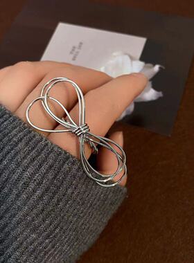 个性夸张镂空大蝴蝶结开口戒指时尚轻奢气质潮流简约小众指环新款