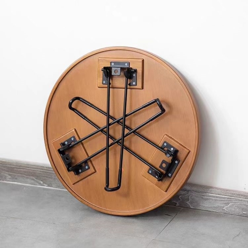 折叠小圆桌子庭院家用圆形创意沙发边茶几户外阳台迷你咖啡桌竹木 - 图2