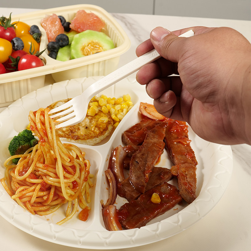 玉米淀粉一次性刀叉勺蛋糕甜品西餐披萨外卖打包三件套可降解饭勺,淘宝优惠券,粉丝福利购,淘宝优惠卷