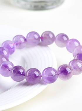久雅水晶 天然老矿紫色超七圆珠手链 紫超七散珠手串 厂家直销