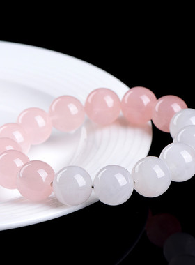 久雅水晶 天然渐变粉水晶圆珠手链 多色粉水晶散珠手串 厂家直销