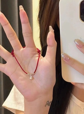学生碎碎平安手链女本命年铃铛手绳学生生日毕业季礼物碎银子手饰