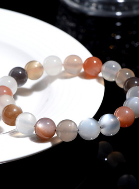 久雅水晶  天然多彩月光手链 多宝月光石手链  厂家直销