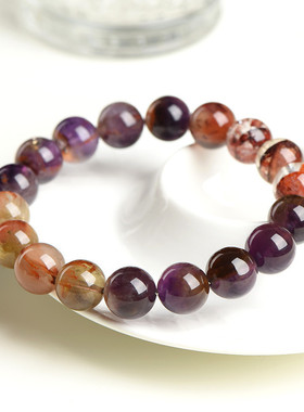 久雅水晶 天然7A级 极光23圆珠手链 老矿超七极光二十三手串 批发