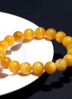 久雅水晶 天然玉化金虎眼石圆珠手链 金虎眼圆珠散珠半成品  厂家