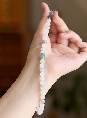 天山翠双圈手链串珠女轻奢高级感首饰蓝水玉髓红玛瑙手串手饰批发