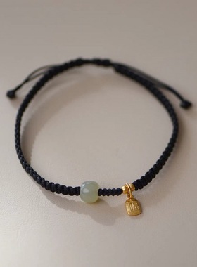 2023新款仿和田玉福牌红绳编织手链好运情侣生日礼物本命年手绳