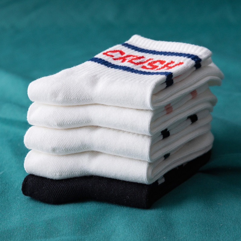 黑白色春秋冬薄款长筒ins潮中筒袜 加兹尼短袜/打底袜/丝袜/美腿袜