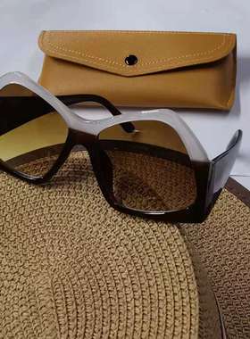 潮倒宽脚太阳镜男女外拍照板海造型材防紫外线UV400适中小脸实店