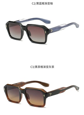 欧美方框街拍复古风太阳镜同步价