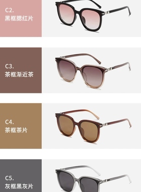 韩版偏光太阳镜晒红渐变色品质墨镜女时尚潮流显瘦高级感现货