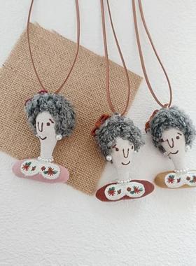 新款秋冬儿童棉麻兔子毛衣链百搭