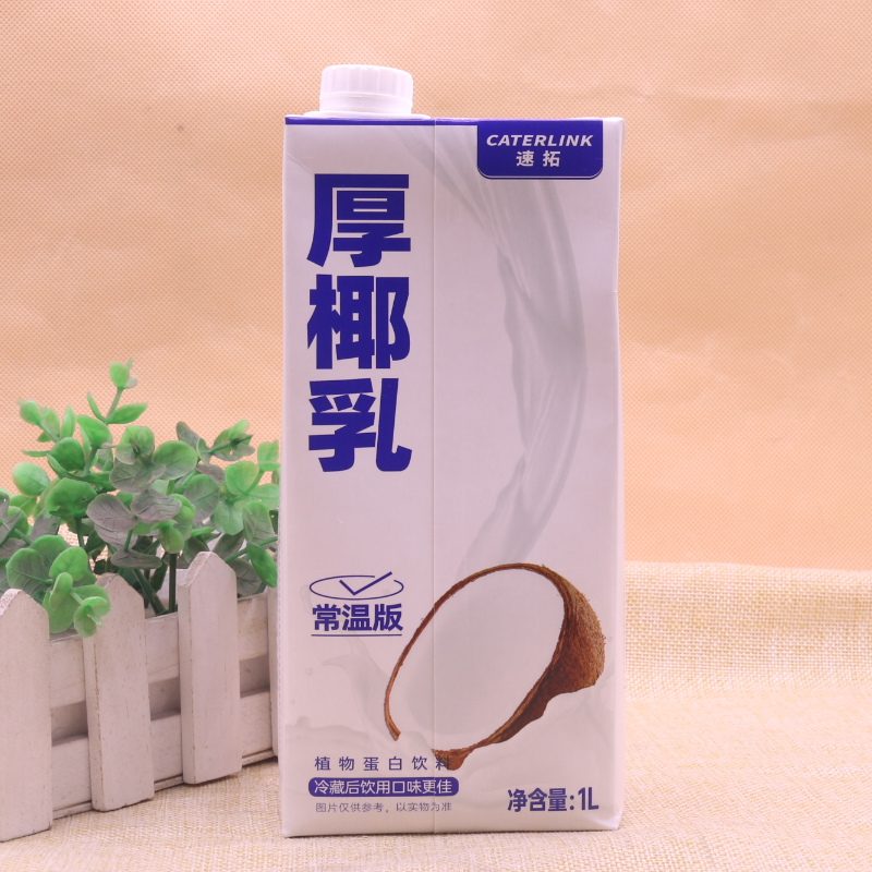 厚椰乳植物蛋白饮料1Lx12瓶 生椰拿铁专用 椰香浓郁 奶茶原材料 - 图0