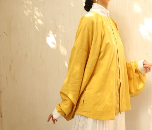 裳裳者华清仓瑕疵春夏汉服明制立领竖领翻领对襟琵琶袖提花棉短衫 - 图2