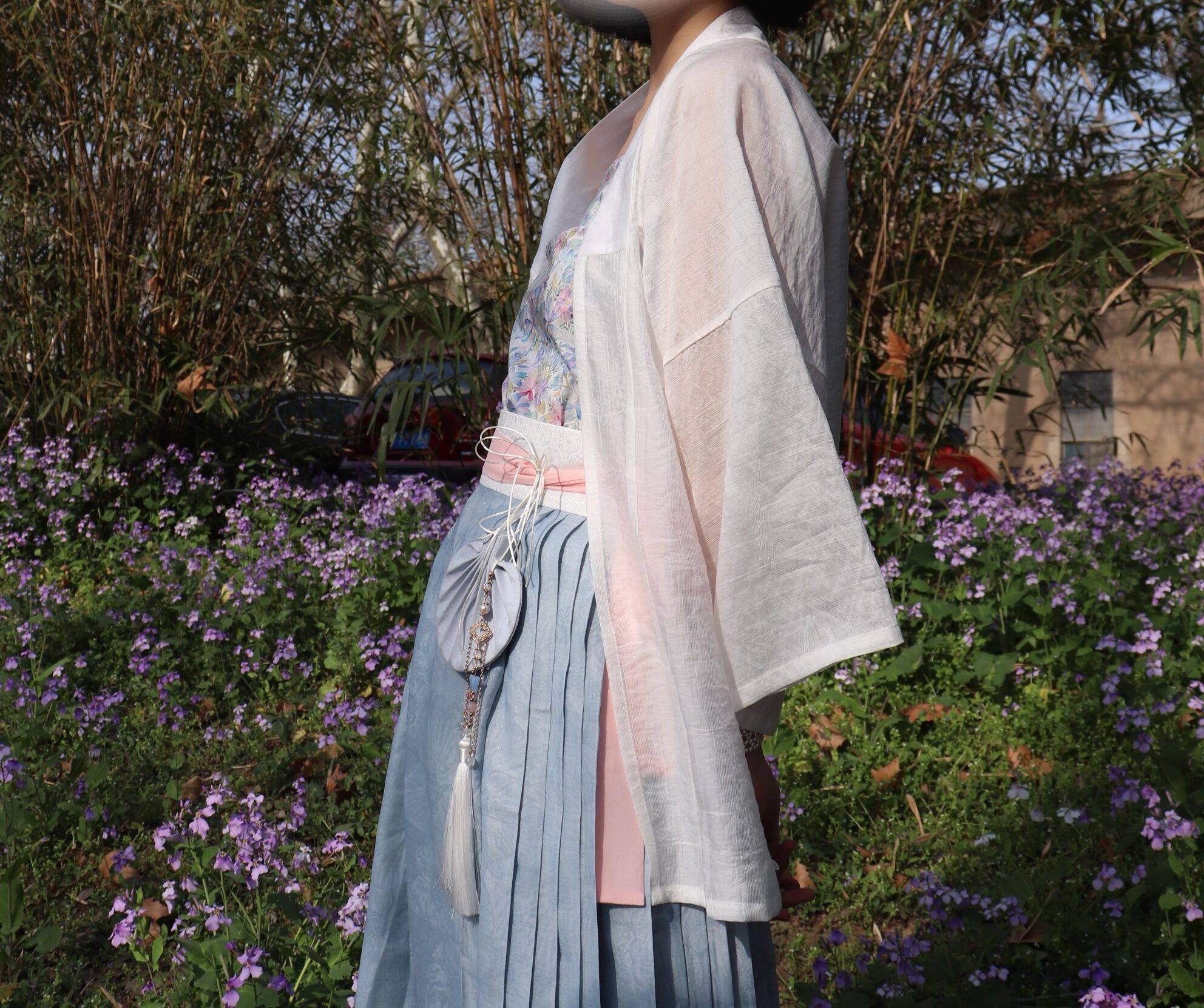 裳裳者华 雾蓝 宋制日常汉服暗纹百迭裙100支高支长绒棉吊带春夏,淘宝优惠券,粉丝福利购,淘宝优惠卷