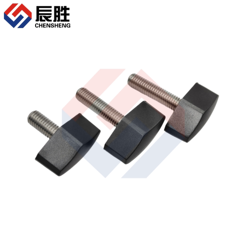304不锈钢一字把手 T型旋钮 塑料手拧螺丝 T字形把手M4M5M6M8 - 图0