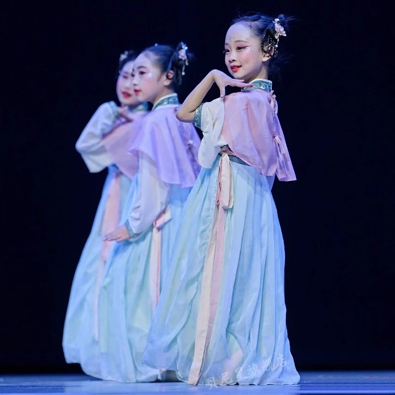阮郎归初夏演出服儿童古典舞清平乐汉唐舞古装表演服女汉服舞蹈服,淘宝优惠券,粉丝福利购,淘宝优惠卷