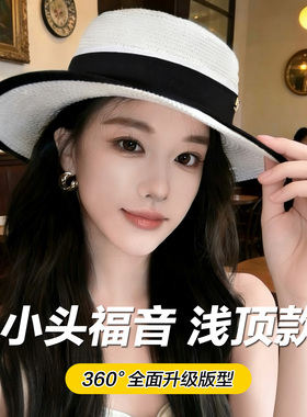小头围老钱风平顶高级感法式草帽
