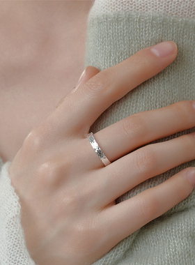 梵灵S925纯银碎碎冰开口戒指