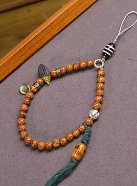 天然老料开片星月菩提子挂饰钥匙扣包包挂坠琉璃料器配饰手机挂件