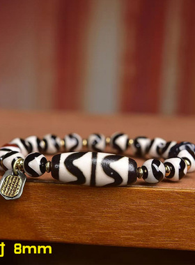 天然虎牙天珠手串单圈玛瑙醒狮五条经文卡子并蒂莲缠丝玛瑙手链