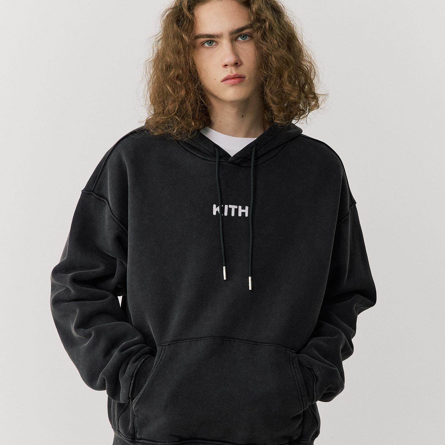 KITh蜡染水洗刺绣卫衣男女2024秋冬新款日系帽衫潮牌美式连帽外套 - 图2