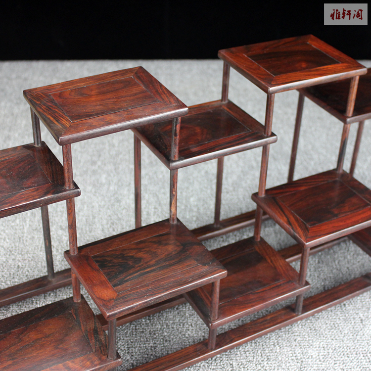 红酸枝榫卯红木小多宝阁茶壶茶具博古架工艺品盆景摆件展示收纳架,淘宝优惠券,粉丝福利购,淘宝优惠卷