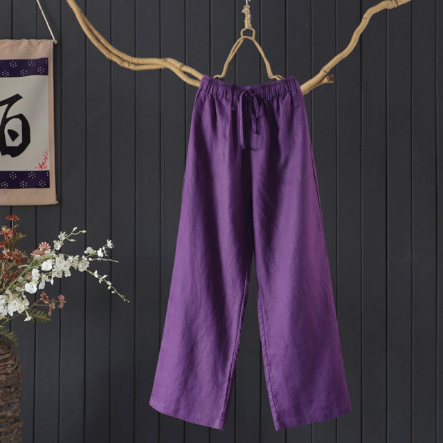 ພາກຮຽນ spring ແລະ summer linen ເຢັນ lengthened pants ຊື່ສໍາລັບແມ່ຍິງ