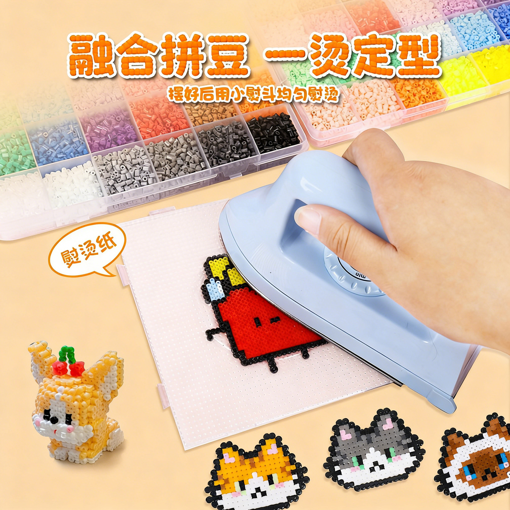 拼豆套装手工DIY补充包收纳盒2025超火益智玩具豆子熨烫coco贴纸,淘宝优惠券,粉丝福利购,淘宝优惠卷