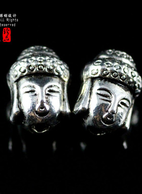 莲花合金观音佛珠饰品配件藏银