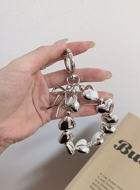 韩风ins网红DIY爱心女款手链手机挂绳挂链短款可爱卡通串链钥匙扣
