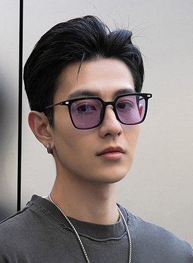 神秘街头黑框方形复古墨镜